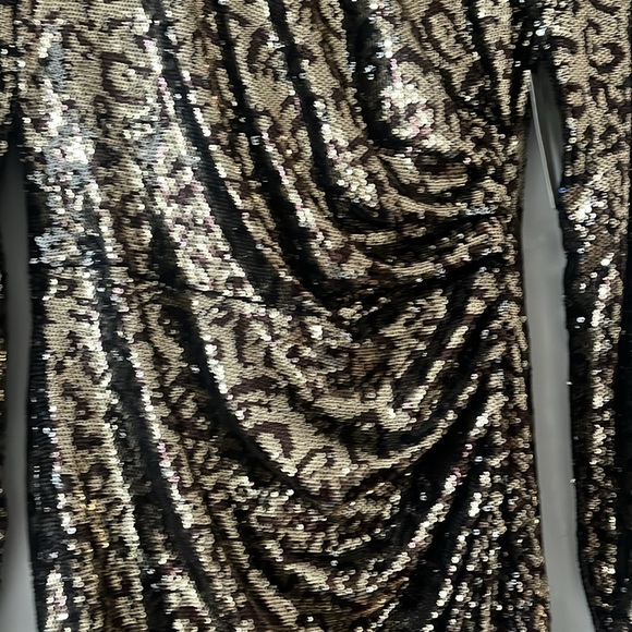 DRESS THE POPULATIONS sequins leopard cocktail dress M New with tags. - Picture 6 of 8